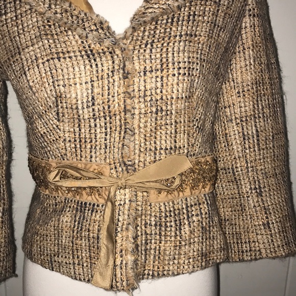 PRADA 2/4 tweed blazer jacket size 42 alpaca wool XS Small S - Picture 5 of 8
